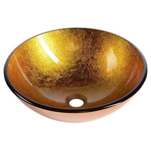 SAPHO - AGO sklenené umývadlo na dosku priemer 42cm, zlato oranžová 2501-19 vyobraziť