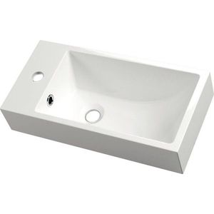 SAPHO - ARIANA liaty mramor umývadlo 50x25cm, biele, batéria vľavo SM012 vyobraziť