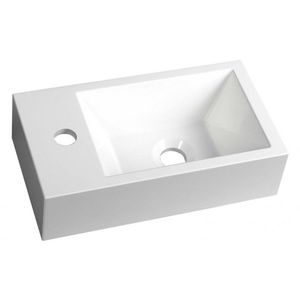 SAPHO - AMAROK liaty mramor umývadlo 40x22cm, biele, batéria vľavo AR400 vyobraziť