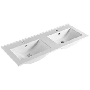 Mereo Nábytkové dvojumývadlo SLIM, 121x46x18 cm, keramické, biele UC12146D vyobraziť
