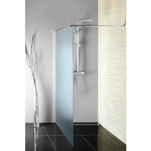 AQUALINE - WALK-IN stena na inštaláciu na múr so vzperou, jednodielna, 900 sklo Brick WI090 vyobraziť