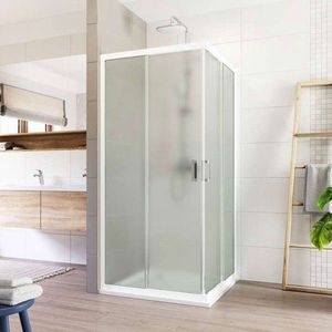 Mereo Sprchovací kút, Lima, štvorec, zasúvací, 90x90 cm, biely ALU, sklo Point CK608A02K vyobraziť