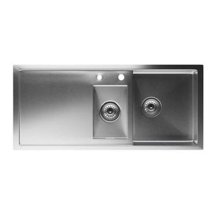 Klarstein TitanSteel kuchynský drez s odkvapkávačom, 100 x 45 cm, 2 umývadlá, nehrdzavejúca oceľ, odolný voči teplu vyobraziť