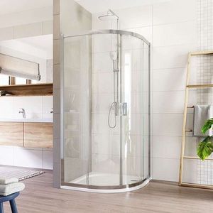 Mereo Sprchovací kút, Lima, štvrťkruh, R 550, zasúvací, 90x90 cm, chróm ALU, sklo Číre CK608B23K vyobraziť