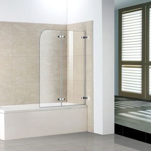 H K - Vaňová zástena S2 CLEAR 120x140cm - dvojdielna sklopná, číre sklo SE-S2CLEAR120 vyobraziť