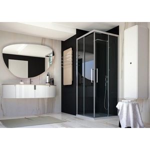 FORTE - sprchovací kút URBAN ESSENCE A1FS - Farba rámu zásteny - Hliník ossidato, Rozmer A - 90, Smer zatváranie - Pravé (DX), Výplň - Číre bezpečnostné sklo - 6 mm, Výška - 200 BEA13DXA1 vyobraziť