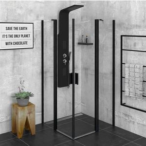 POLYSAN - ZOOM BLACK štvorcová sprchová zástena 900x900, číre sklo ZL5415B vyobraziť
