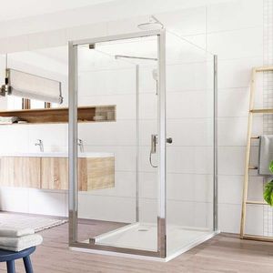 Mereo Sprchovací kút Lima, obdĺžnik do priestoru U, pivotový, 80x90x80 cm, chróm ALU, sklo Číre CK87863K vyobraziť