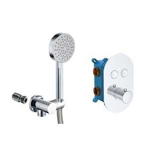 MEREO Mereo Vaňový set s termostatickou podomietkovou tlačidlovou batériou - 2-cestná + sprchový set CB60106TB5 vyobraziť