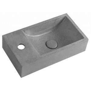 SAPHO - CREST L betónové umývadlo vrátane výpuste, 40x22cm, čierny granit AR403 vyobraziť