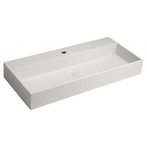 SAPHO - QUADRADO betónové umývadlo na dosku vrátane výpuste, 96x44cm, biely pieskovec AR467 vyobraziť