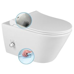 SAPHO - AVVA CLEANWASH závesná WC misa, integrovaná batéria a bidetová sprška, Rimless, 35, 5x53cm, biela 100315 vyobraziť