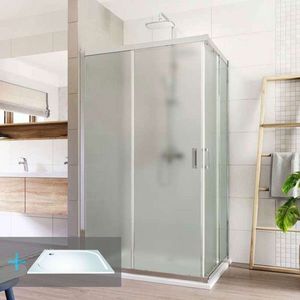 Mereo Sprchovací set: LIMA, obdĺžnik, 100x80 cm, chróm ALU, sklo Point, vanička liatá mramor CK82412KM vyobraziť