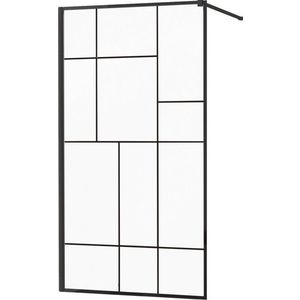 MEXEN/S - KIOTO Sprchová zástena WALK-IN 80x200 cm 8 mm, čierna, čierny vzor 2 800-080-101-70-78 vyobraziť