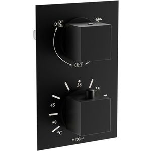 MEXEN - Cube termostatická batérie sprcha / vaňa 2-output čierna 77502-70 vyobraziť