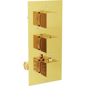 MEXEN - Cube termostatická batérie sprcha / vaňa 3-gold výstup 77503-50 vyobraziť