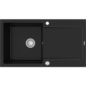 MEXEN - Leo granitový drez 1 s odkvapkávačom 900x500 mm, čierna 6501901010-77 vyobraziť