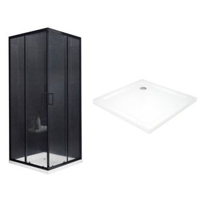 MEXEN/S - Rio Sprchovací kút štvorcový 90x90, transparent, chrom + vanička so sifónom 860-090-090-70-00-4010 vyobraziť