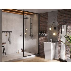 BESCO - Walk-in sprchovací kút ICON - Farba rámu zásteny - Hliník čierny, Rozmer A - 110, Rozmer C - 200, Smer zatváranie - Univerzálny Ľavé / Pravé, Výplň - Číre bezpečnostné sklo - 8 mm BCICON11BC vyobraziť