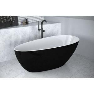 BESCO - Voľne stojaca vaňa GOYA (SALERMO) - Farba - Čierna / biela, Rozmer vane - 160 × 70 cm VANSAL16BW vyobraziť