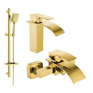 MEXEN/S - Aries DQ62 Set umývadlovej a vaňovej batérie s príslušenstvom, zlato 744803DQ62-50 vyobraziť
