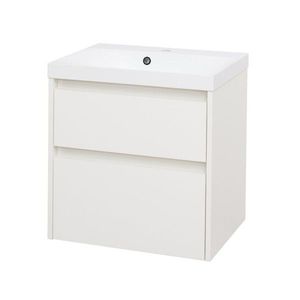Mereo Opto, kúpeľňová skrinka s umývadlom z liateho mramoru 61 cm, biela CN910M vyobraziť
