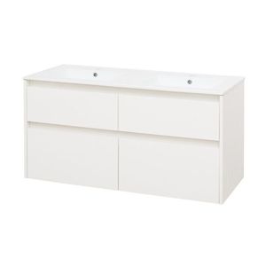 Mereo Opto, kúpeľňová skrinka s keramickým umývadlom 121 cm, biela CN913 vyobraziť