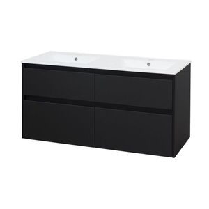 Mereo Opto, kúpeľňová skrinka s keramickým umývadlom 121 cm, čierna CN943 vyobraziť
