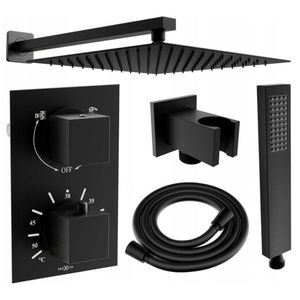 MEXEN/S MEXEN/S - Cube DR02 podomietkový sprchový SET + slim sprcha 25, čierny 77502DR0225-70 vyobraziť