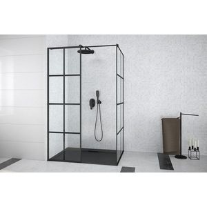 BESCO - Walk-in sprchová zástena EXCEA - FARBA rámu - Čierna, Rozmer A - 100, Rozmer B - 90, Rozmer C - 190, Smer zatvárania - Univerzálne Ľavé / Pravé, Výplň - Číre bezpečnostné sklo - 8 mm BCEXCEA9010 vyobraziť