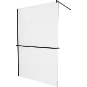 MEXEN/S - KIOTO Sprchová zástena WALK-IN s poličkou a držiakom uterákov 80 x 200 cm, transparent/čierna 8 mm, čierna 800-080-121-70-70 vyobraziť