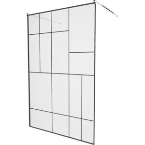 MEXEN/S - KIOTO samostatne stojaca sprchová zástena 100 x 200, transparent/čierna vzor 8 mm, chróm 800-100-002-01-78 vyobraziť
