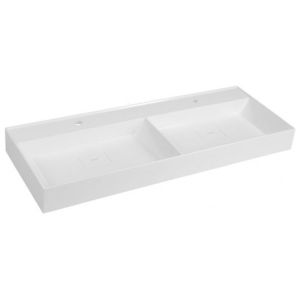 SAPHO - GODIVA dvojité umývadlo, liatý mramor, 119x44cm, biela GU119 vyobraziť