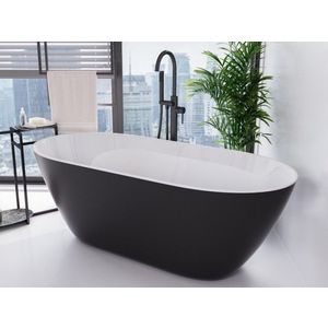 BESCO - Voľne stojaca vaňa MOYA čierna matná / biela - Farba - Čierna matná / biela, Farba sifónu - Grafitová, Rozmer vane - 160 × 68 cm VANMOYA160GCBWM vyobraziť