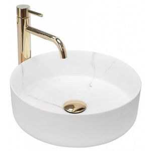 REA - Umývadlo na dosku Sami Marble 36x36 biela REA-U8703 vyobraziť