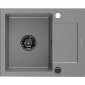 MEXEN/S - Enzo granitový drez 1 s odkvapkávačom 576 x 465 mm, šedá, + sifón grafit 6506571005-71-B vyobraziť