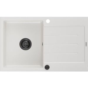 MEXEN/S - Bruno granitový drez 1 s odkvapkávačom 795 x 495 mm, biela, + sifón grafit 6513791010-20-B vyobraziť