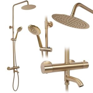 REA - Sprchový set s termostatickou batériou 150mm s výtokom Lungo zlatá kartáčovaná REA-P6604 vyobraziť