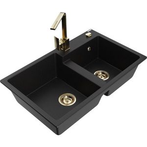 MEXEN/S MEXEN/S - Tomas granitový drez 2-bowl vrátane batérie Rita, biela 6516-20-670300-50 vyobraziť