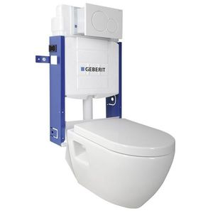 AQUALINE - Závesné WC Nera s podomietkovou nádržkou a tlačidlom Geberit, biela WC-SADA-17 vyobraziť