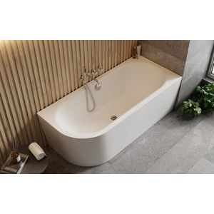 BESCO - Voľne stojaca vaňa AVITA A-LINE biela, sifón s napúšťaním prepadom - Farba sifónu - Čierna, Rozmer vane - 150 × 75 cm, Spôsob prevedenia - Pravé VANAVITAL15PBN vyobraziť