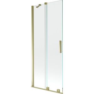 MEXEN/S - Velar Dvojkrídlová posuvná vaňová zástena 150 x 150 cm, transparent, zlatá 896-150-000-01-50 vyobraziť