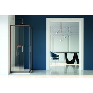 FORTE - Sprchovací kút FUSION COLORS FC - A1FS - FARBA rámu - Chocolate, Materiál - Technopolymér, Rozmer A - 80, Rozmer B - 80, Rozmer C - 190, Smer zatvárania - Univerzálne Ľavé / Pravé, Výplň - Grape bezpečnostné sklo - 6 mm BCATYP-BCOA1FS12401 vyobraziť