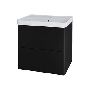 Mereo Siena, kúpeľňová skrinka s keramickým umývadlom 61 cm, čierna mat CN440 vyobraziť