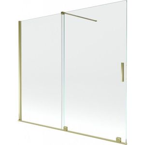 MEXEN/S - Velar Dvojkrídlová posuvná vaňová zástena 180 x 150, transparent, zlatá 896-180-000-01-50 vyobraziť