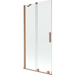MEXEN/S - Velar Dvojkrídlová posuvná vaňová zástena 150 x 150, transparent, kartáčovaná meď 896-150-000-01-65 vyobraziť