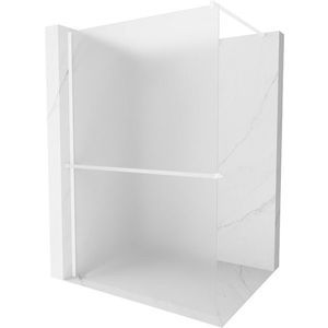 MEXEN/S - Kioto+ Sprchová zástena WALK-IN s poličkou a držiakom uterákov 90 x 200, vzor, biela 800-090-121-20-30 vyobraziť