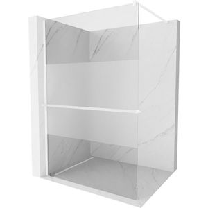 MEXEN/S - Kioto+ Sprchová zástena WALK-IN s poličkou a držiakom uterákov 120 x 200, transparent/vzor, biela 800-120-121-20-35 vyobraziť