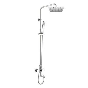 Mereo Nástenná vaňová batéria Viana so sprch. tyčou, hadicou, ručnou a tanierovou sprchou slim 200x200mm CBE60101SD vyobraziť