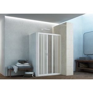 FORTE - Sprchové dvere MAESTRO CENTRALE - Farba rámu zásteny - Plast biely, Rozmer A - 160, Smer zatváranie - Univerzálny Ľavé / Pravé, Výplň - Polystyrol 2, 2 mm (acrilico), Výška - 185 BSMAC16P vyobraziť